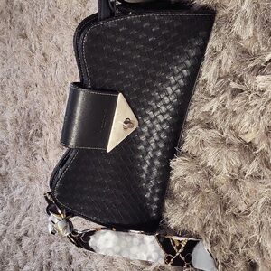 Y2K Vintage PRADA Black Woven Leather Handbag